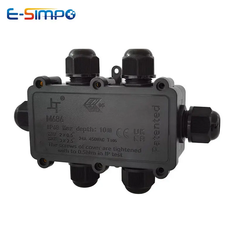 Outdoor Power Cable Junction Box - 6Way 1IN5Out IP68 Dưới Nước Dây