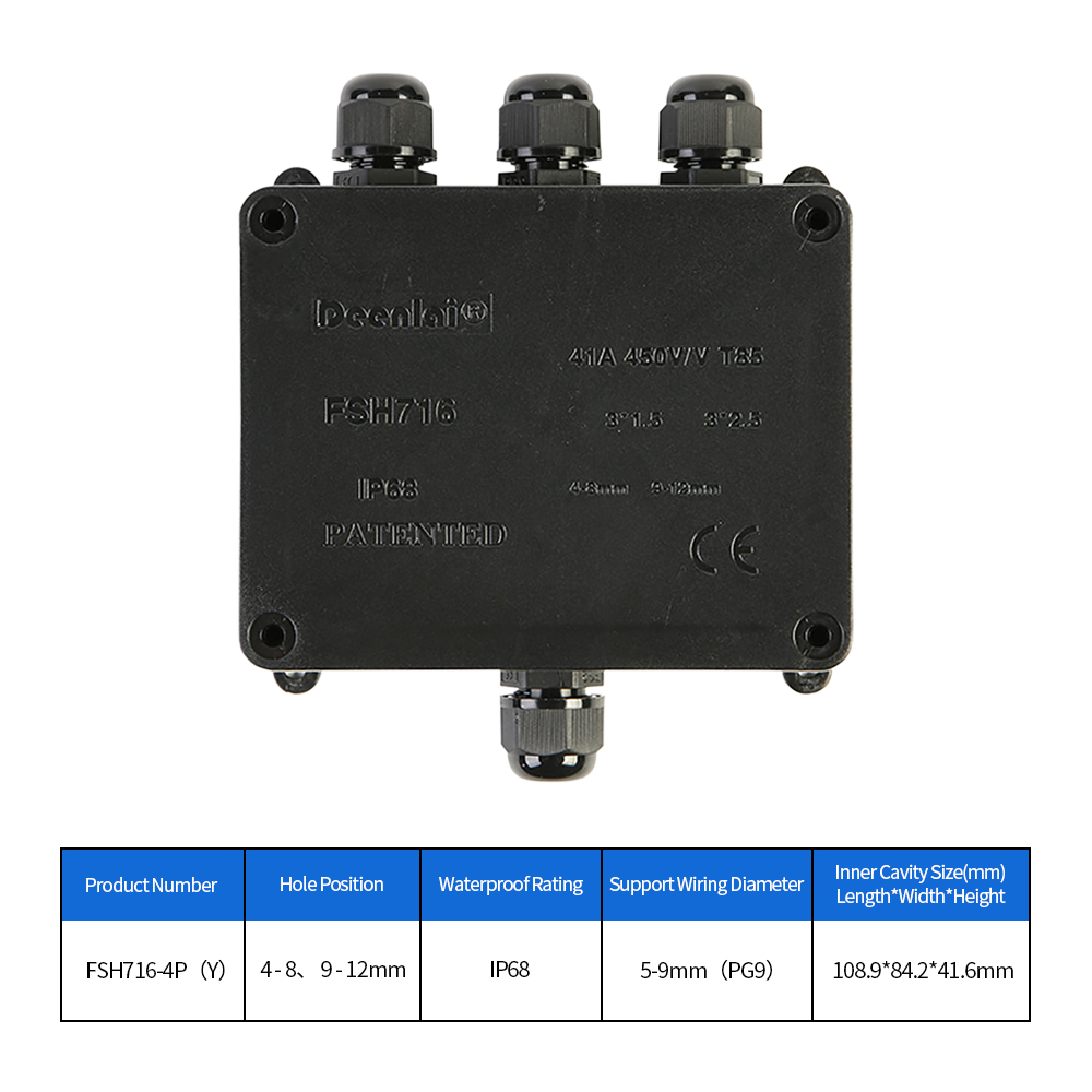 IP68 External Junction Box 4 W - đánh giá và giá Outdoor Power Cable Junction Box