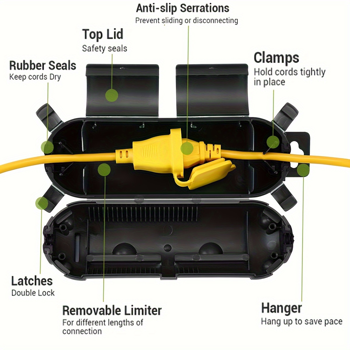 Extension Cord Plug Connection - đánh giá và giá Outdoor Power Socket Cover