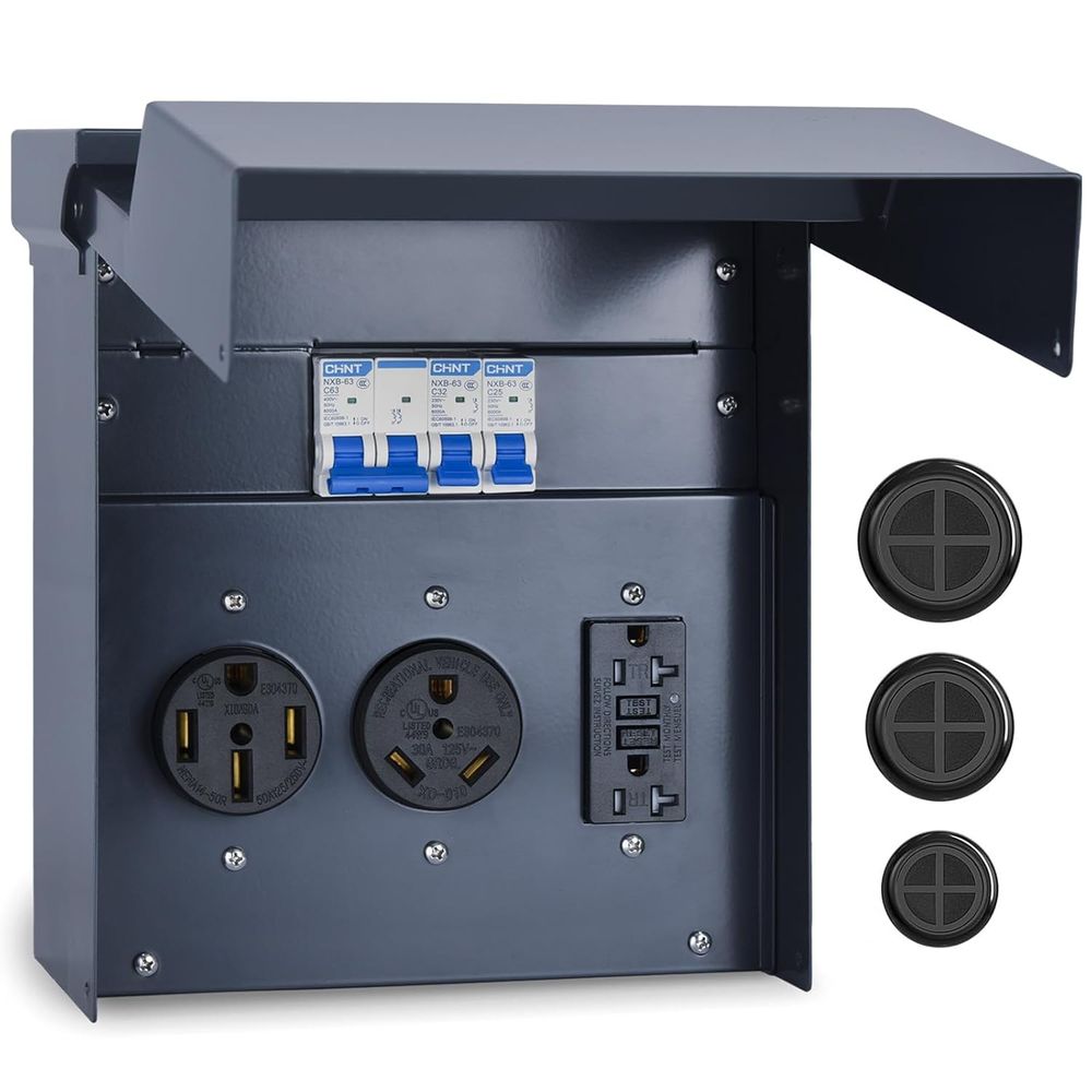 RV Electrical Panel with Break - đánh giá và giá Outdoor Power Receptacle