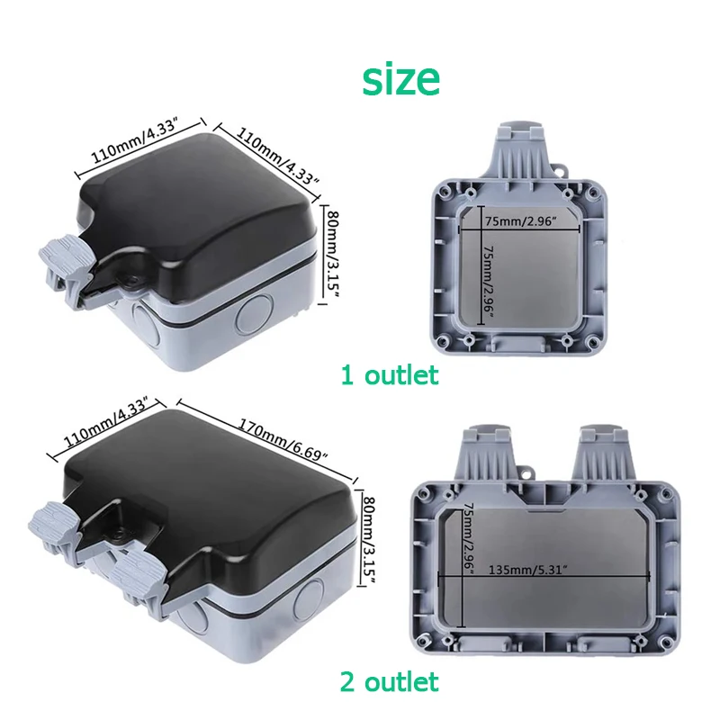 EU KR Outdoor Wall Waterproof  - đánh giá và giá Outdoor Power Inlet Box