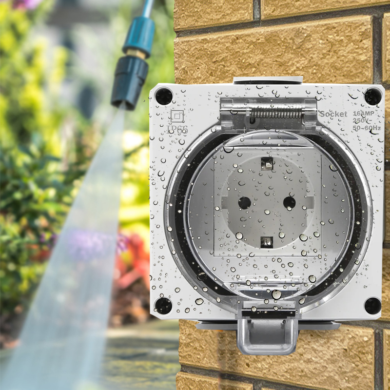 IP66 waterproof power receptac - đánh giá và giá Outdoor Power Receptacle