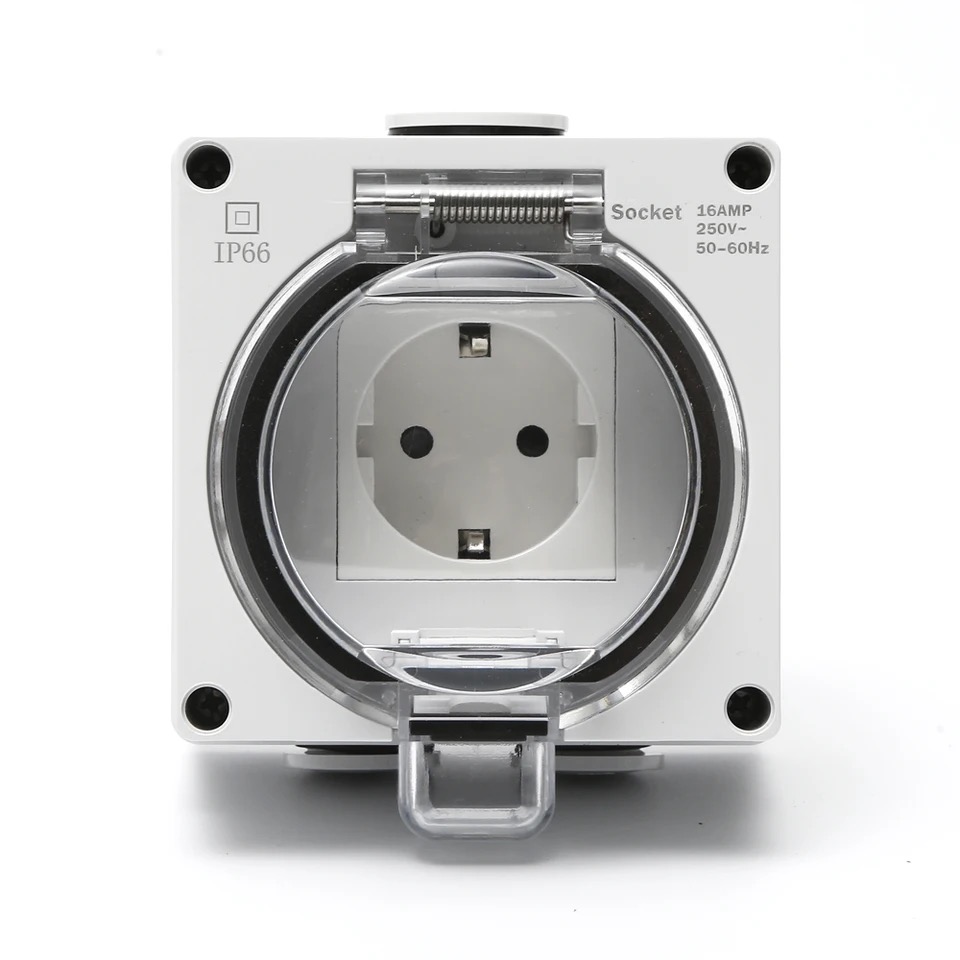 IP66 waterproof power receptac - đánh giá và giá Outdoor Power Receptacle