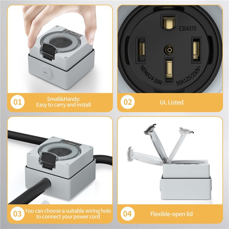 ABZL 6X 50Amp Power Outlet Box - đánh giá và giá Outdoor Power Receptacle