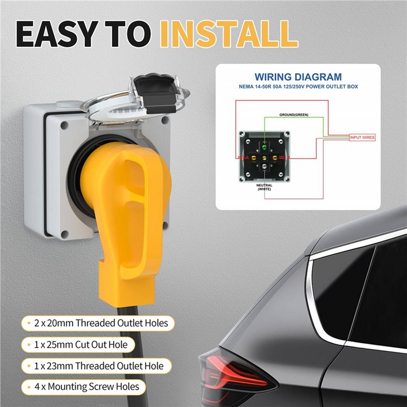 ABZL 6X 50Amp Power Outlet Box - đánh giá và giá Outdoor Power Receptacle