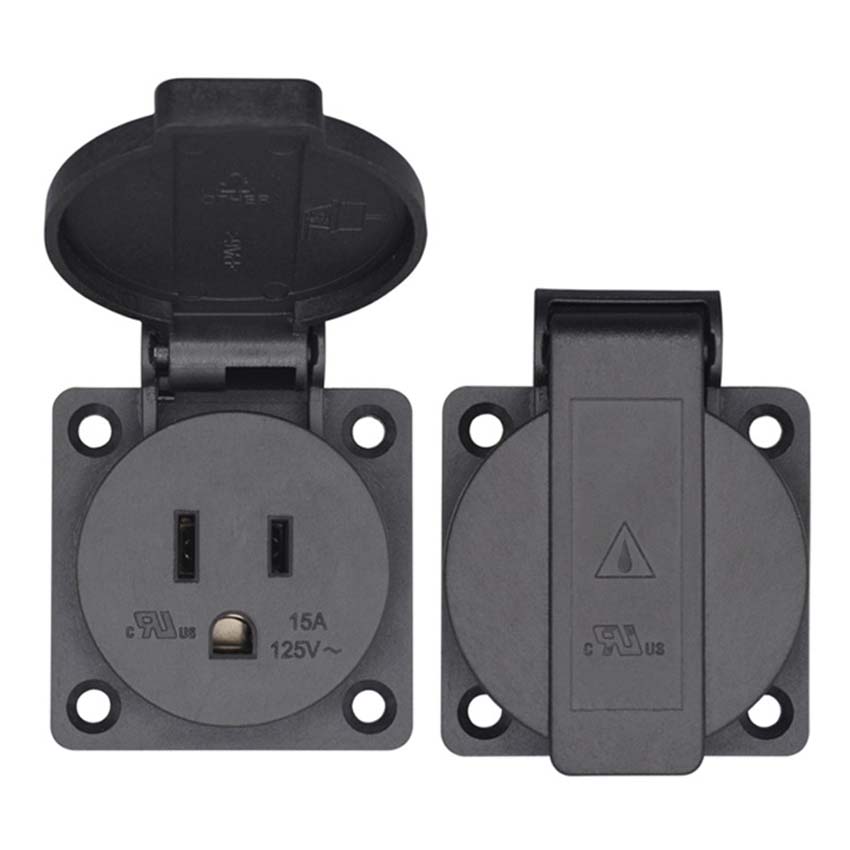 Đen 125V 15A 20A IP44 CE Mỹ Nh - đánh giá và giá Outdoor Power Receptacle