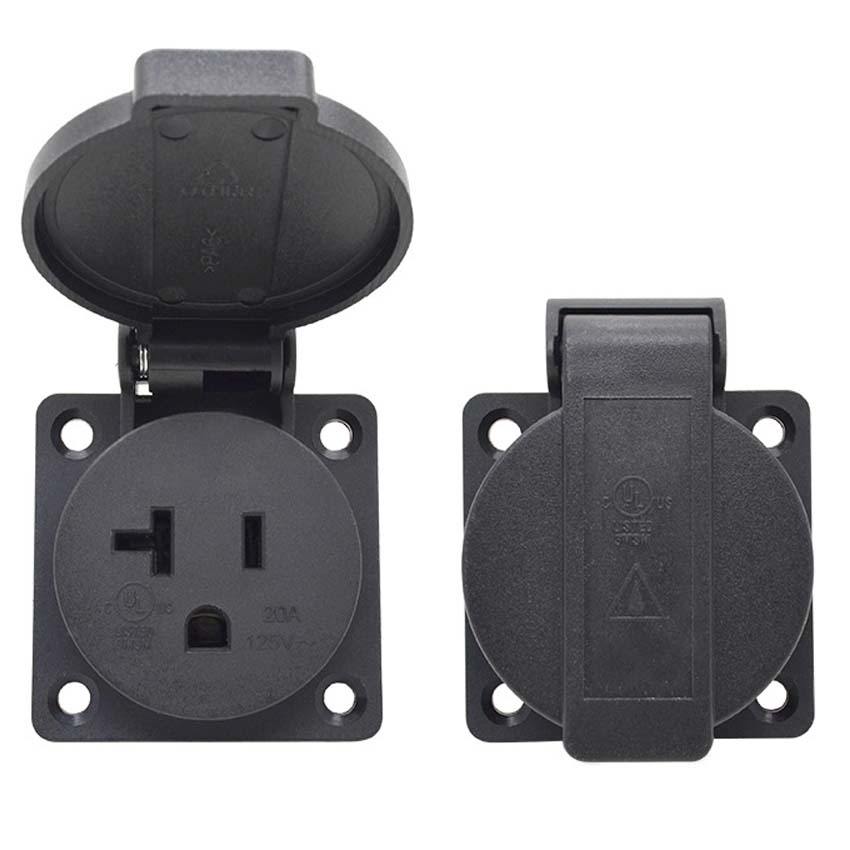 Đen 125V 15A 20A IP44 CE Mỹ Nh - đánh giá và giá Outdoor Power Receptacle