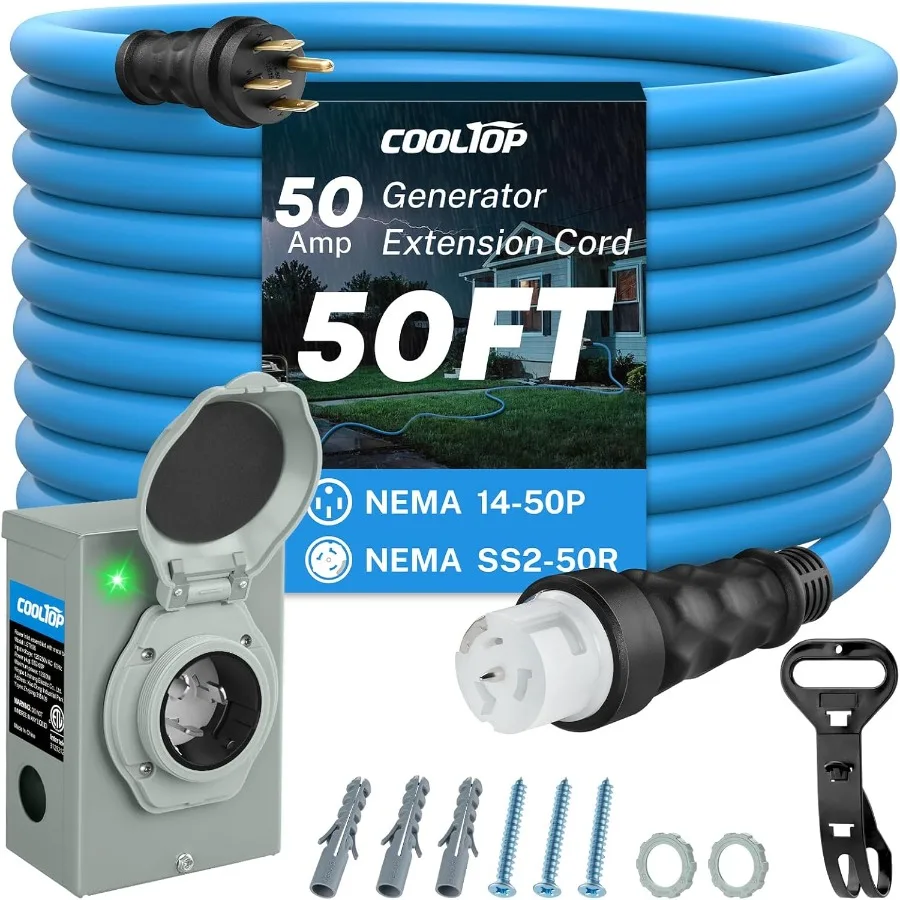50 Amp Generator Cord and Powe - đánh giá và giá Outdoor Power Inlet Box
