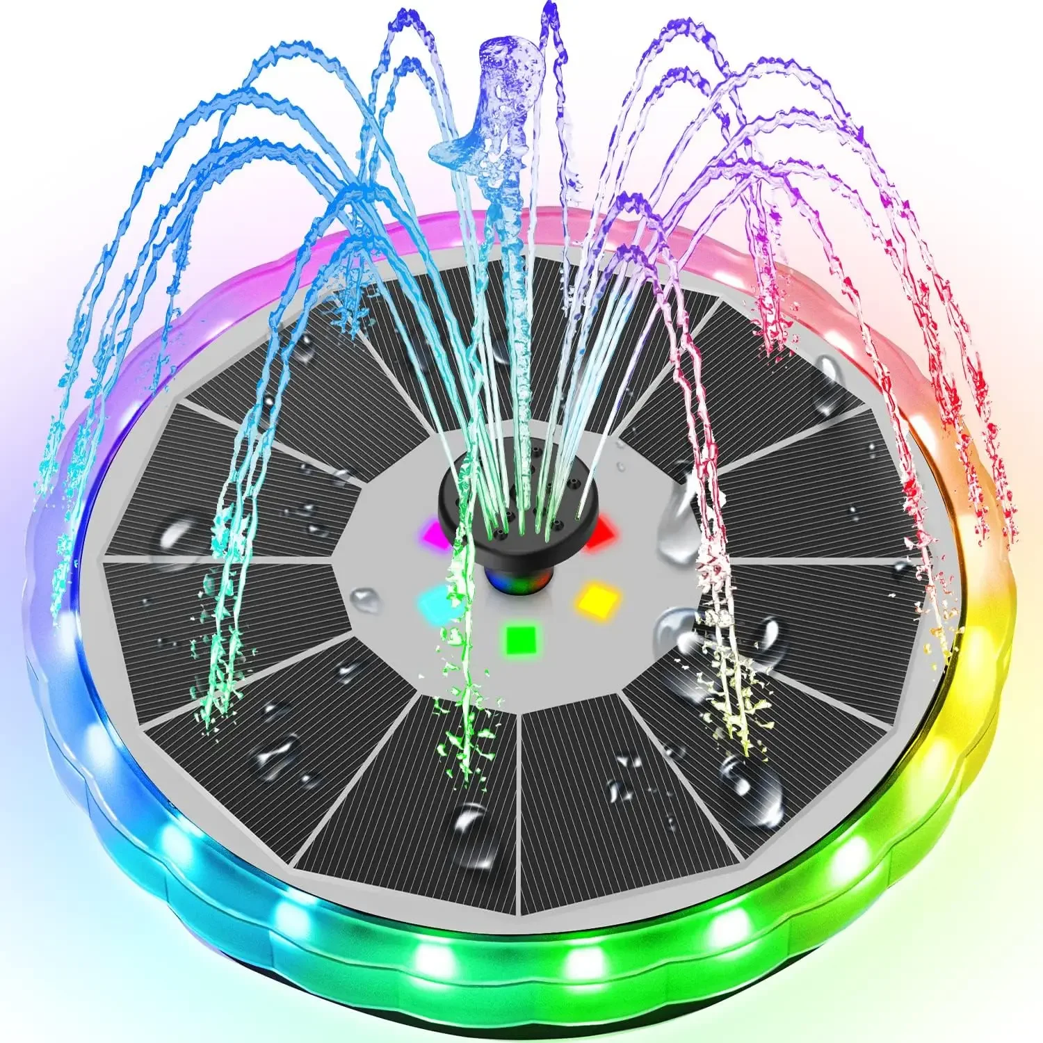 Solar Fountain with LED Lights - đánh giá và giá Panel Power Outdoor